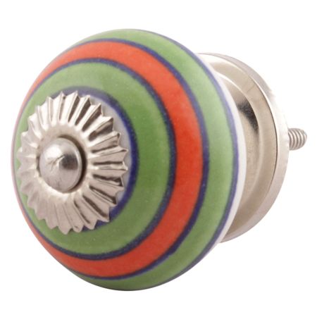 Pea Green Striped Ceramic Dresser Knobs Online